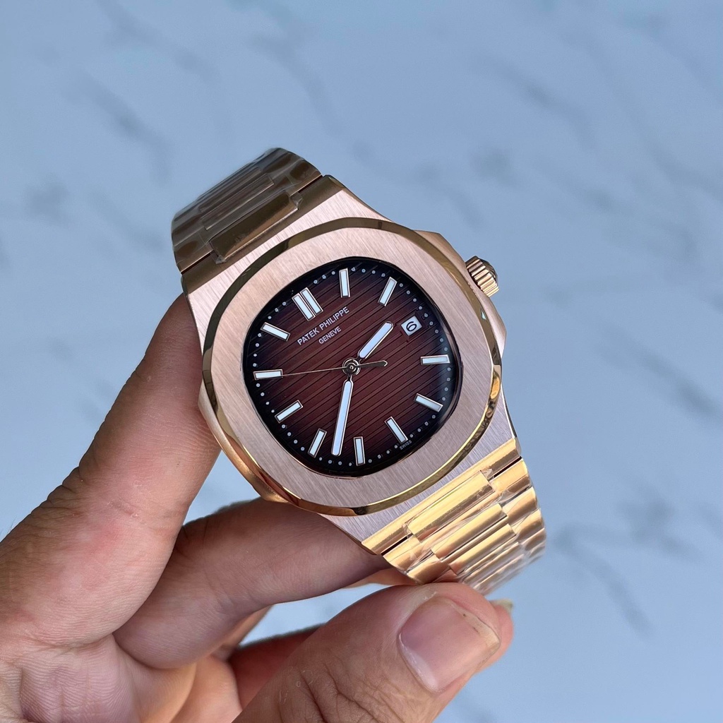 Đồng Hồ Nam Cơ Automatic Patek Nautilus PT5711KL Dây Kim Loại Lịch Ngày Hàng Chuẩn Cao Cấp - 5 Màu
