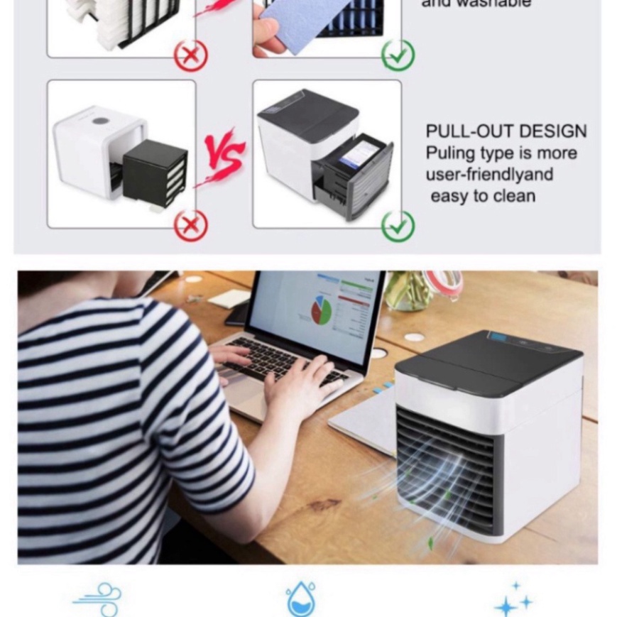 Quạt điều hoà Mini để bàn nhỏ gọn, tiện lợi - Hơi Nước Siêu Mát