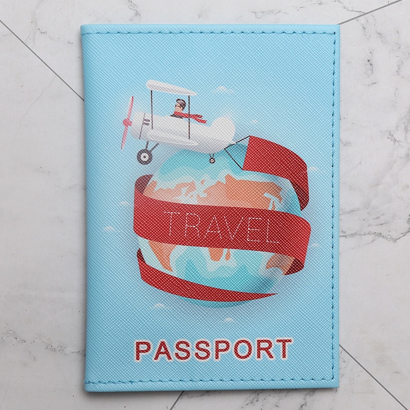 Ailicego Printed Multicolor Around the World Map Passport Cover
