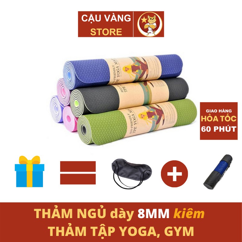 Chiếu ngủ văn phòng trưa kiêm thảm tập yoga dày 8mm, đệm ngủ gấp gọn đi du lịch dã ngoại