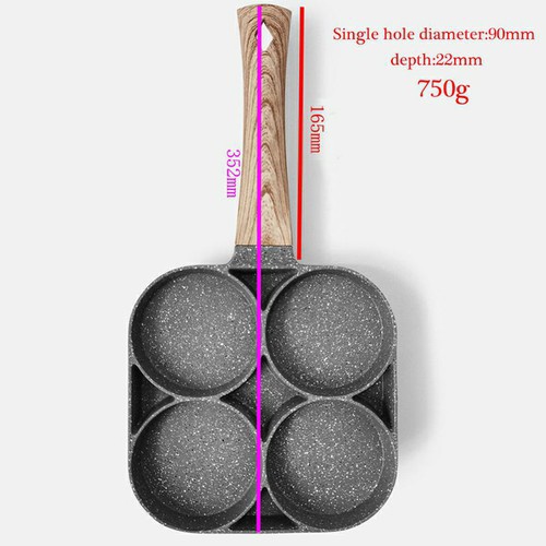 Chảo Chiên, Rán, Ốp Trứng Làm Bánh 4 Ngăn (Lỗ)