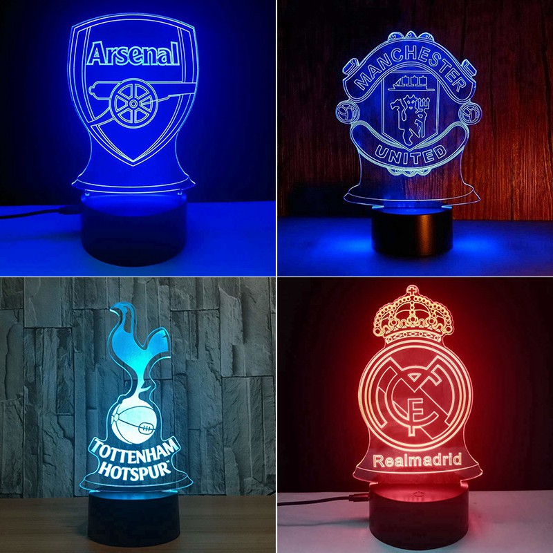 Đèn 3D Led Logo CLB Bóng Đá Đèn Ngủ 3D Trang Trí & Quà Tặng Độc Đáo