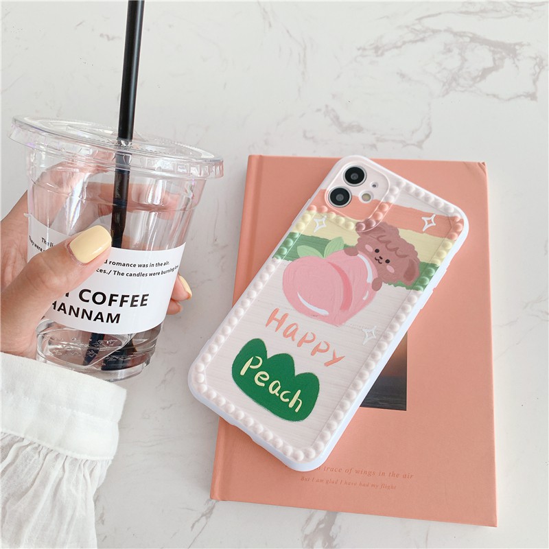 Ốp lưng iphone viền chấm bi tranh sơn dầu Chóthỏ 7plus/ 8plus / x / xs / xs max /11 /11 promax Dino Case