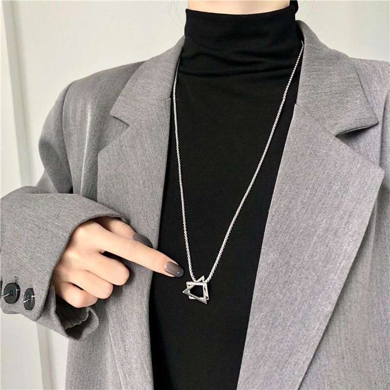 Dây Chuyền Dáng Dài Phong Cách Thu Đông Đơn Giản Hàng Có Sẵn Hàng Mới