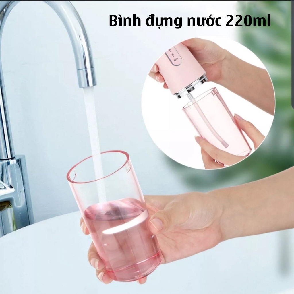 Máy Tăm Nước Cầm Tay Oral Irrigator Tăm Nước Vệ Sinh Răng Miệng Cực Sạch Công Nghệ Châu Âu 3 Chế Độ Xịt