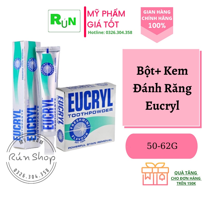 Kem đánh răng và bột làm trắng răng Eucryl_Được các chuyên gia răng miệng khuyên dùng