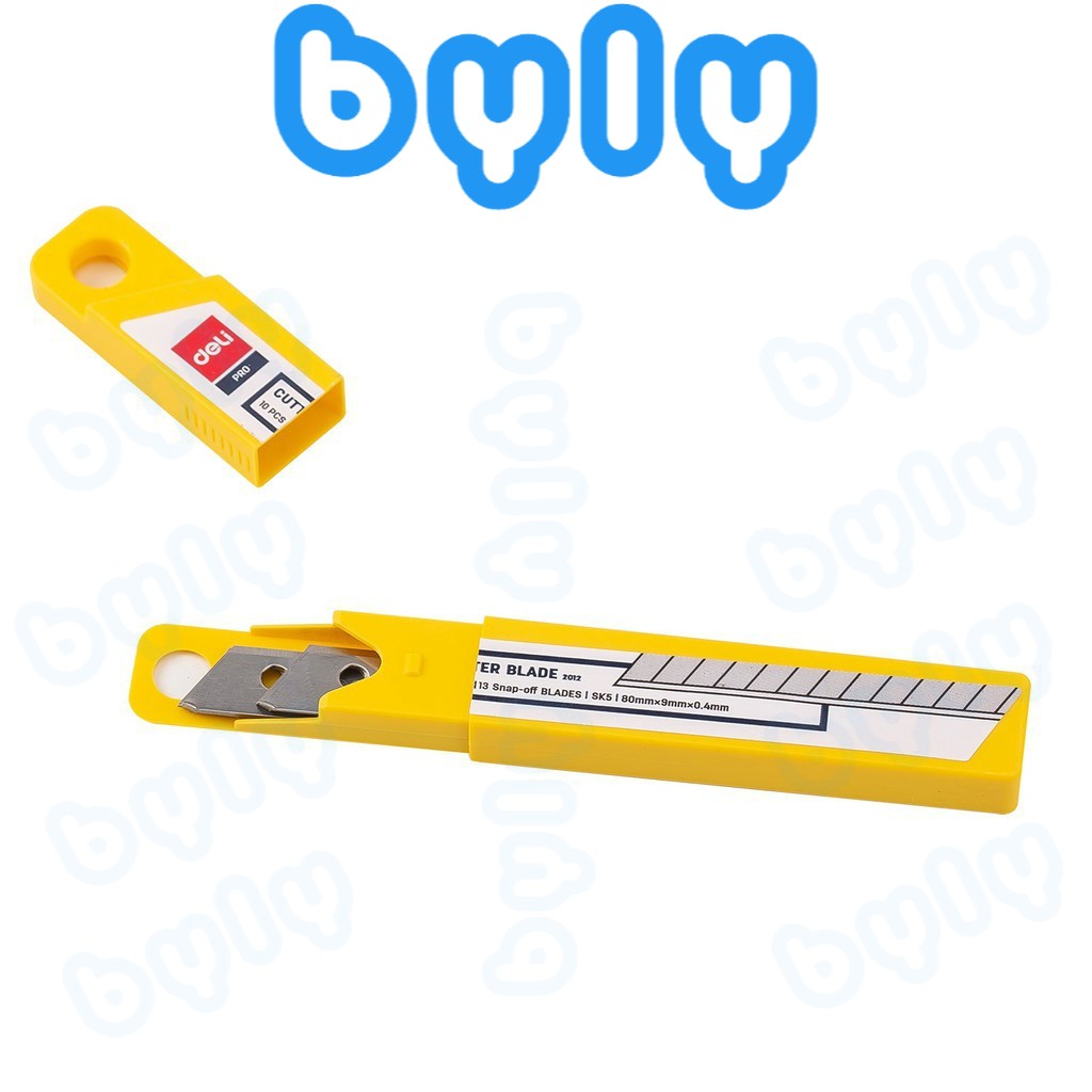 Hộp 10 Lưỡi Dao Rọc Giấy Nhỏ DELI | 2012 - ByLy Store