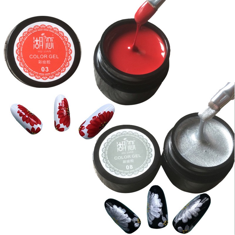 Gel vẽ nail, set 12 màu vẽ móng siêu đặc