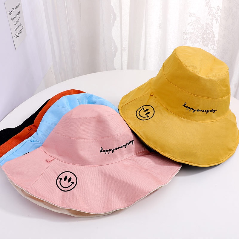 Nón Bucket Vành Rộng Che Nắng Hai Mặt Thời Trang Cho Nữ