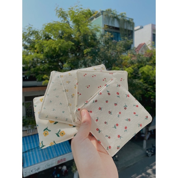 Lót ly vải hoa Handmade