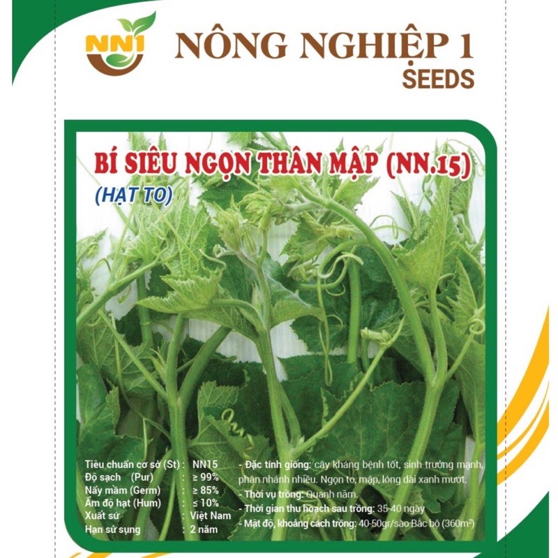 Hạt giống bí siêu ngọn- gói 20gam