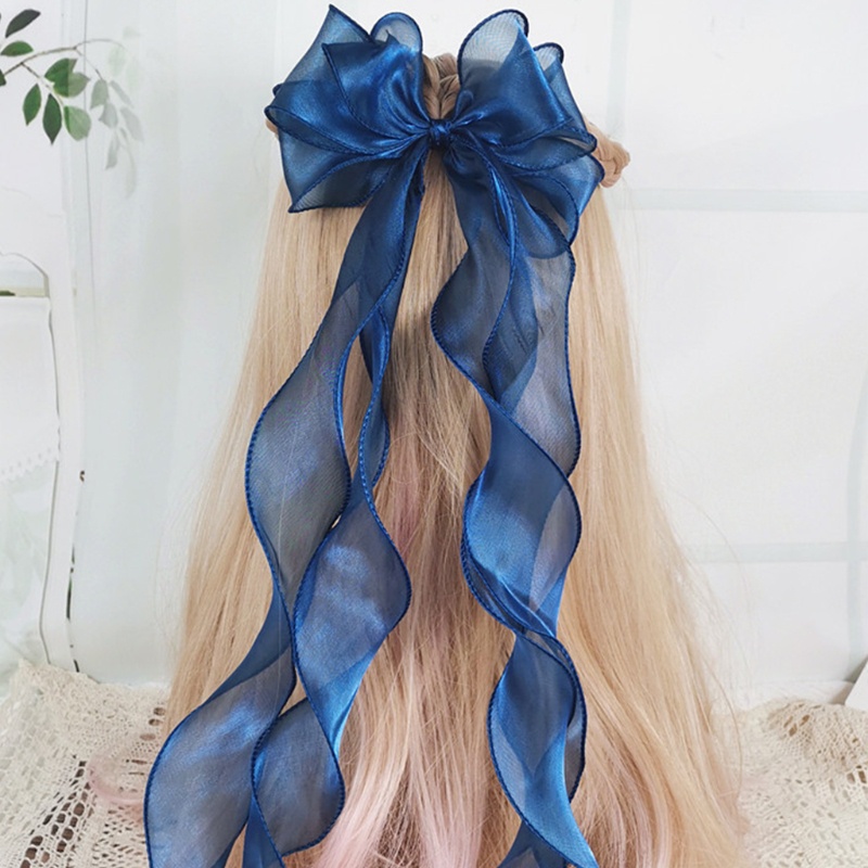 XIXI Kẹp tóc nơ 3 lớp màu sắc lấp lánh phong cách cổ điển dành cho nữ