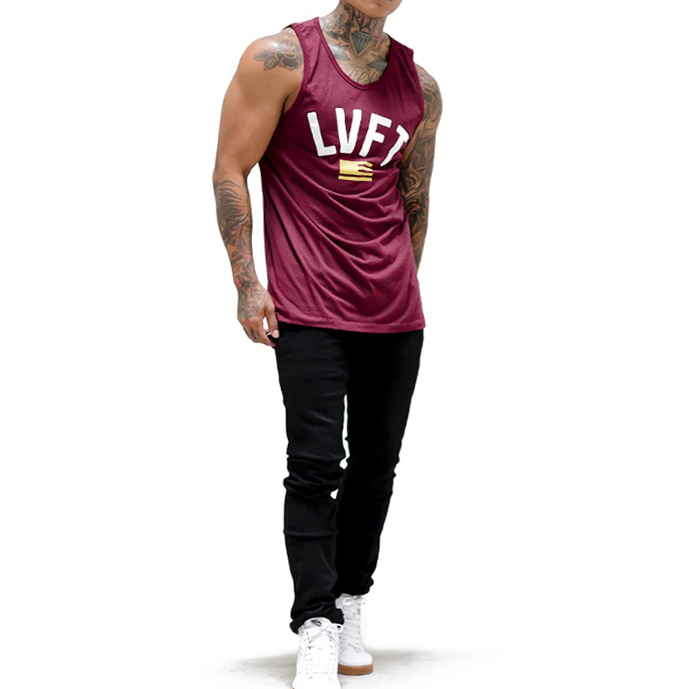 LIVE FIT Cotton Sports Vest Men's Fashion Casual Tank Tops
