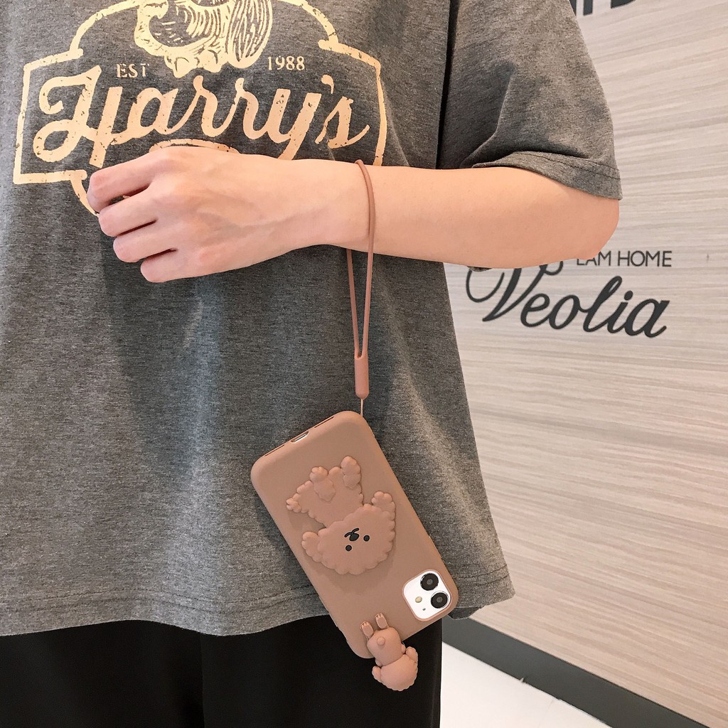 Ốp điện thoại mềm gấu Teddy đáng yêu có dây cho Samsung Galaxy A12 A10 A20 A30 A50 S A70 S9 S10 S21 Ultra Plus A31 32 | BigBuy360 - bigbuy360.vn