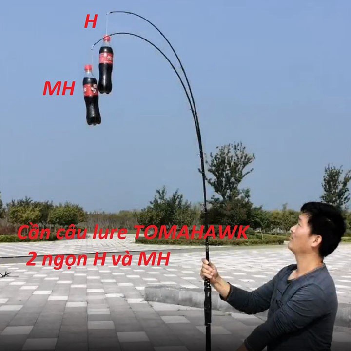 Cần câu lure máy đứng và máy ngang Tomahawk 2 ngọn MH + H cao cấp ảnh .