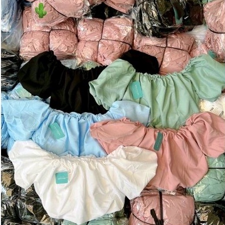 Áo bẹt vai tay phồng ( tay bí) Sang chảnh A15