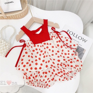 Set bộ chấm bi phối ngực ES bé gái