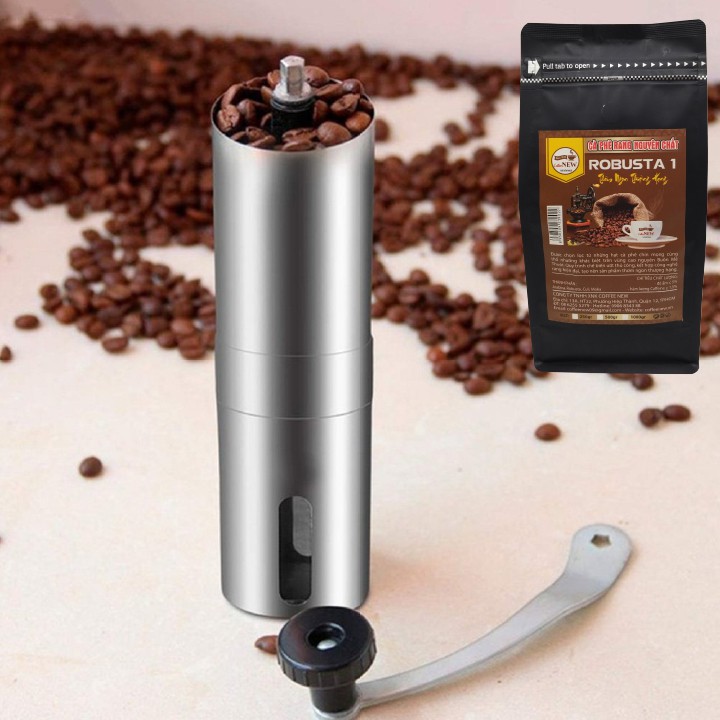 Máy Xay Cà Phê, Xay Tiêu Cầm Tay-Grinder - Thân Máy Bằng Thép Không Gỉ - Tiện Dụng-Nhỏ Gọn-Sang Trọng-Coffee New