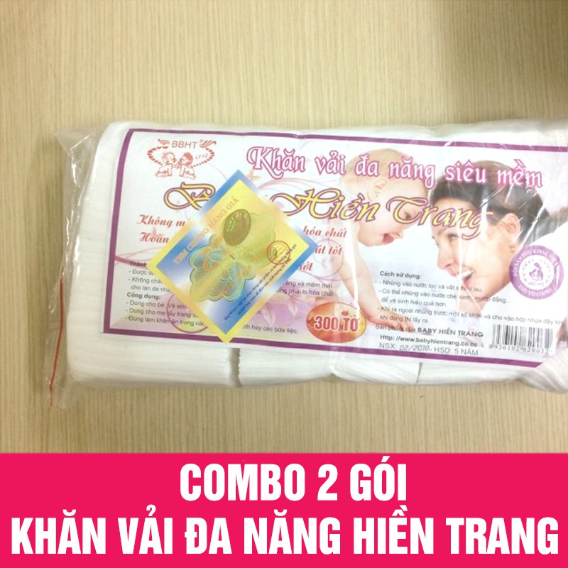 Combo 2 gói khăn vải khô đa năng Hiền Trang (200gr / gói) - Freesize