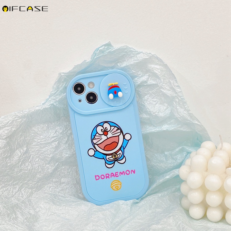 Ốp Điện Thoại Dẻo Họa Tiết Hoạt Hình Doremon 3D Dễ Thương Chống Sốc Cho iPhone 13 12 11 Pro Max XS Max XR X