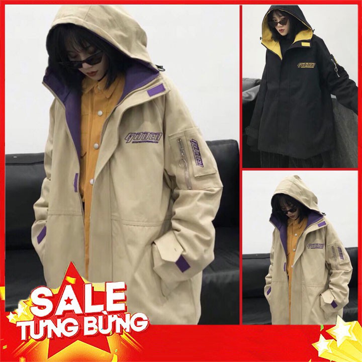 Áo Khoác Kaki Ngoại Túi Tay Form Rộng 2 Màu