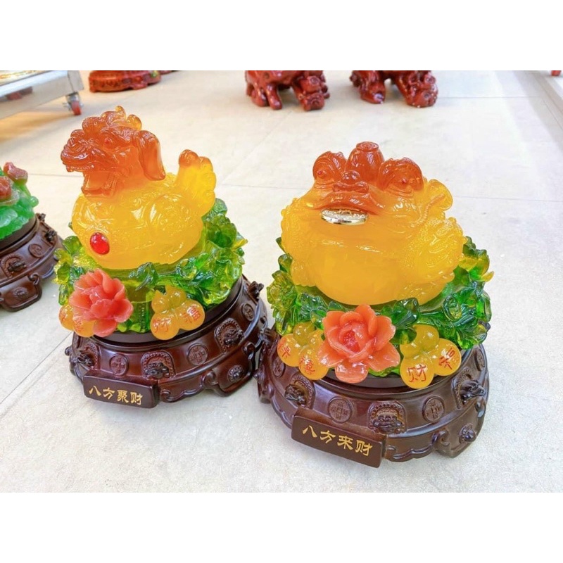 Cặp cóc tỳ ban thần tài, bộ linh vật trưng bàn thờ thần tài thổ địa