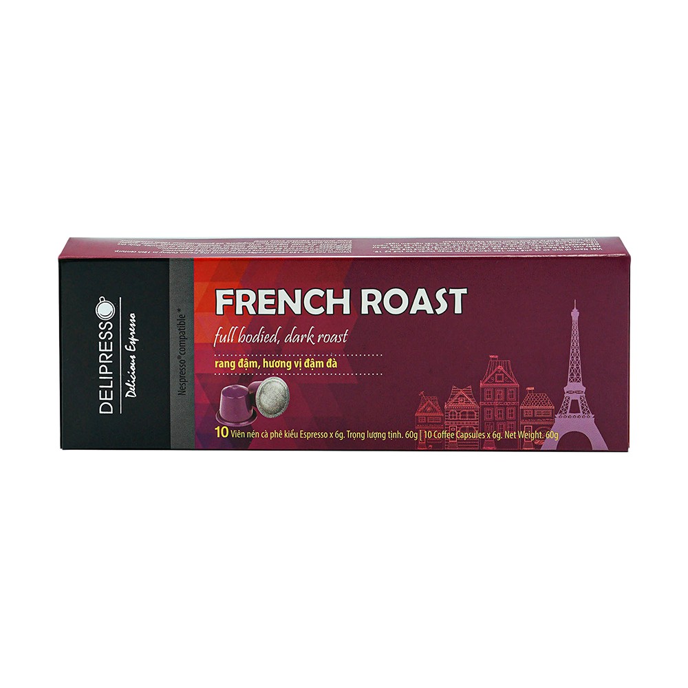 Capsules - French Roast - 10 viên x 6g - Cà Phê Viên Nén Delipresso - Phương Vy Coffee | BigBuy360 - bigbuy360.vn