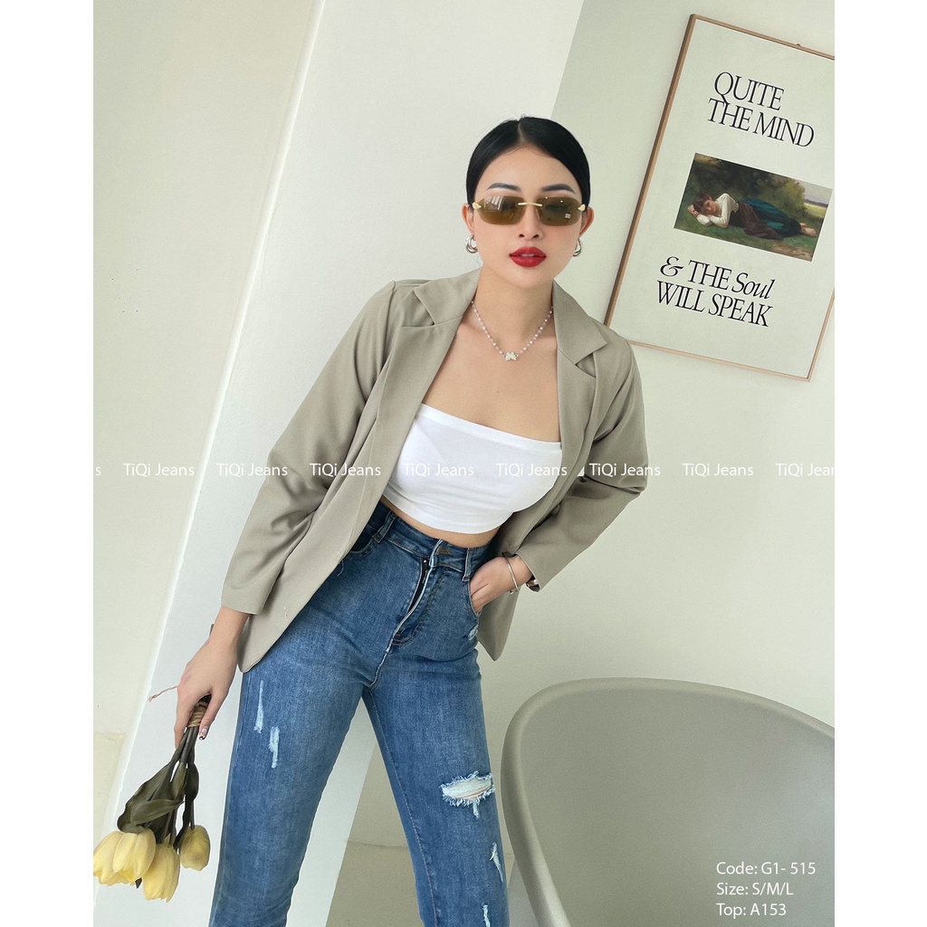 Quần Jean Skinny Nữ Lưng Cao Vải Denim Co Giãn TiQi Jean G1-515