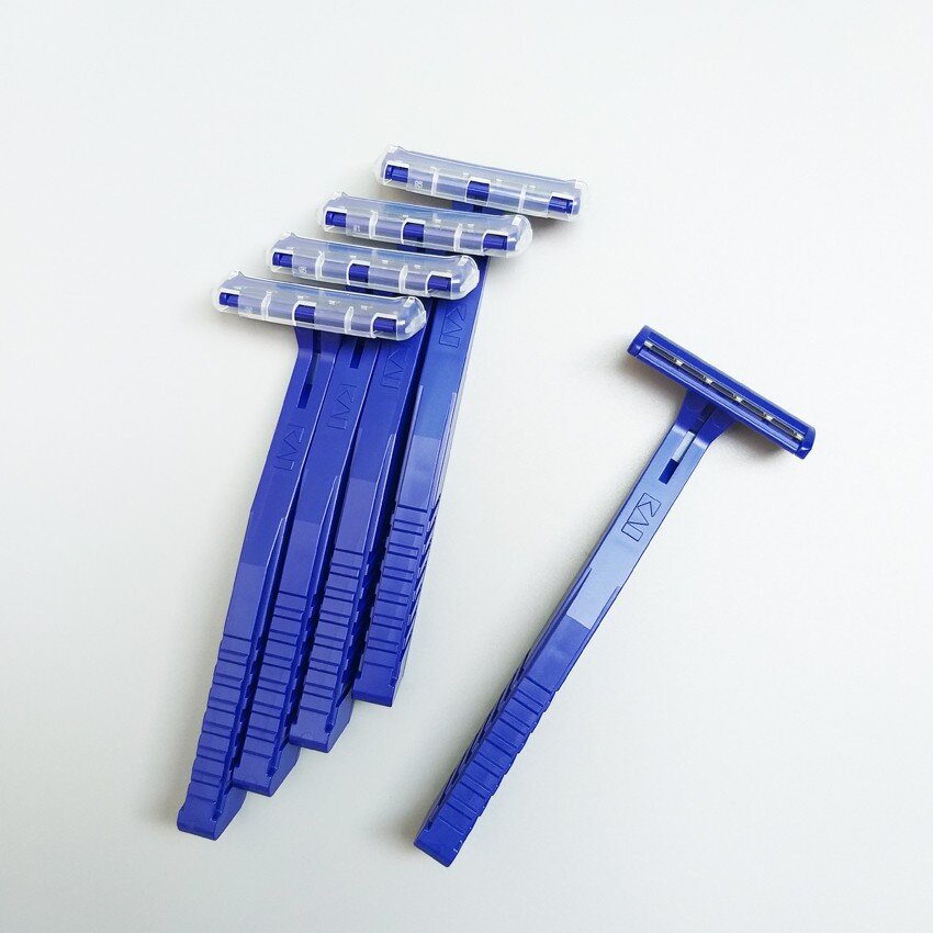 Set 5 dao cạo 2 lưỡi kép KAI Nhật Bản (màu xanh)