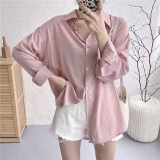 Áo sơ mi tăm lụa dài tay dáng rộng thời trang Hàn Quốc 4 màu chất mát YSM36
