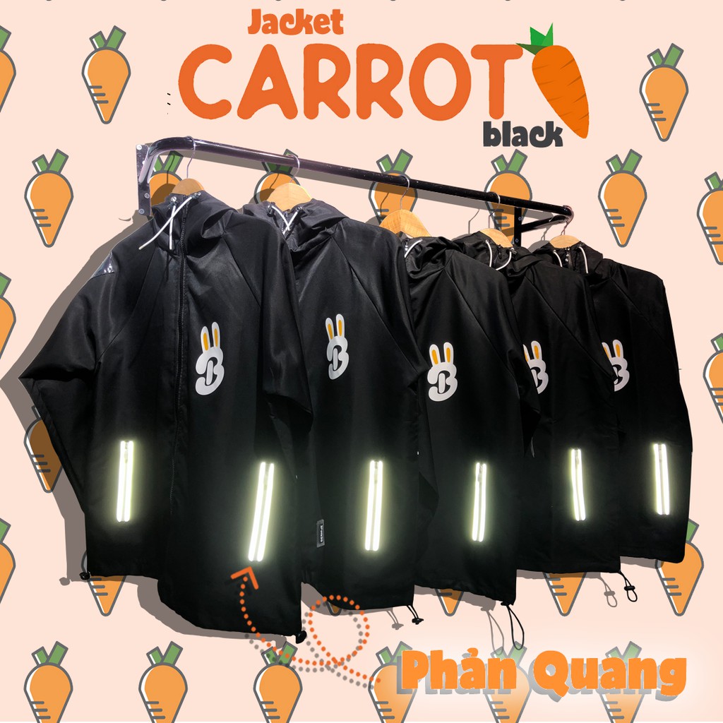 Áo khoác Bernice Carrot Đen Phản Quang