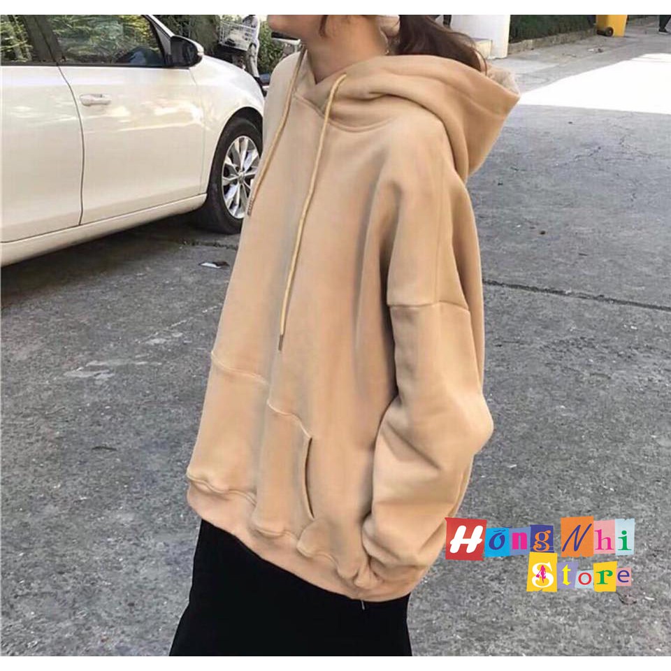 Áo Hoodie Trơn Màu Nude Tan Cao Cấp Dáng Rộng Unisex Nam Nữ Mặc Được - MM