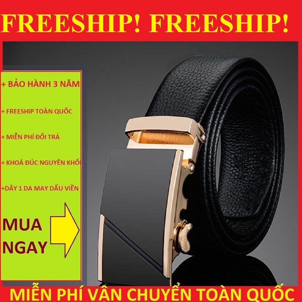 Thăt Lưng Da Nam Khóa Tự Động Mạ Vàng Bạc Sáng Bóng Dây Nịt Nam Da Bò 100% Hàng Thời Trang Cao Cấp G