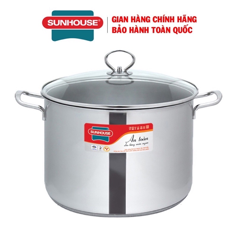 Nồi luộc gà inox 3 đáy nồi cỡ lớn SUNHOUSE SH28LG - siêu tiện lợi