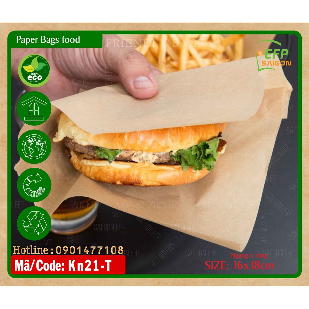 Túi giấy tam giác 16x18cm