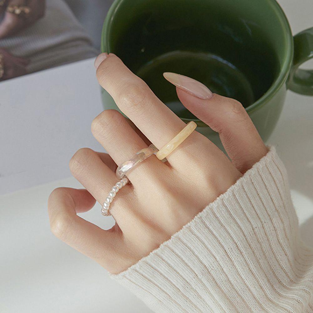 Set 3 Nhẫn Đính Đá Thời Trang Cho Nữ