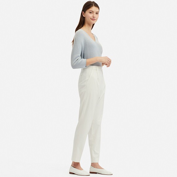 Quần tây công sở UNIQLO sọc đứng trắng