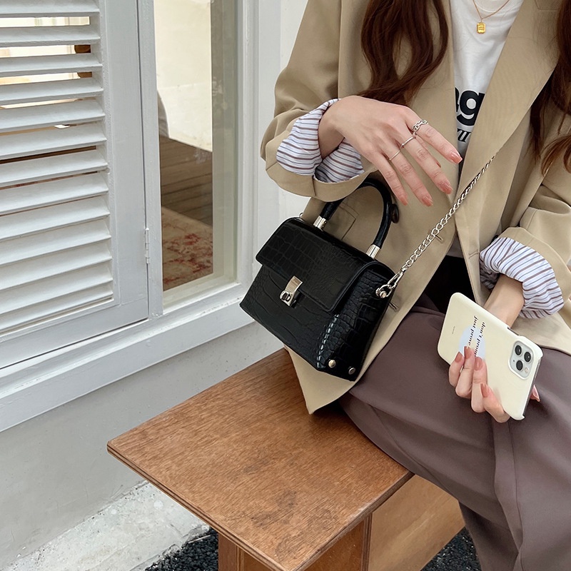 Túi Đeo Chéo Nhỏ Hình Vuông Họa Tiết Da Cá Sấu Thời Trang Mới Năm 2022 Gylb1640