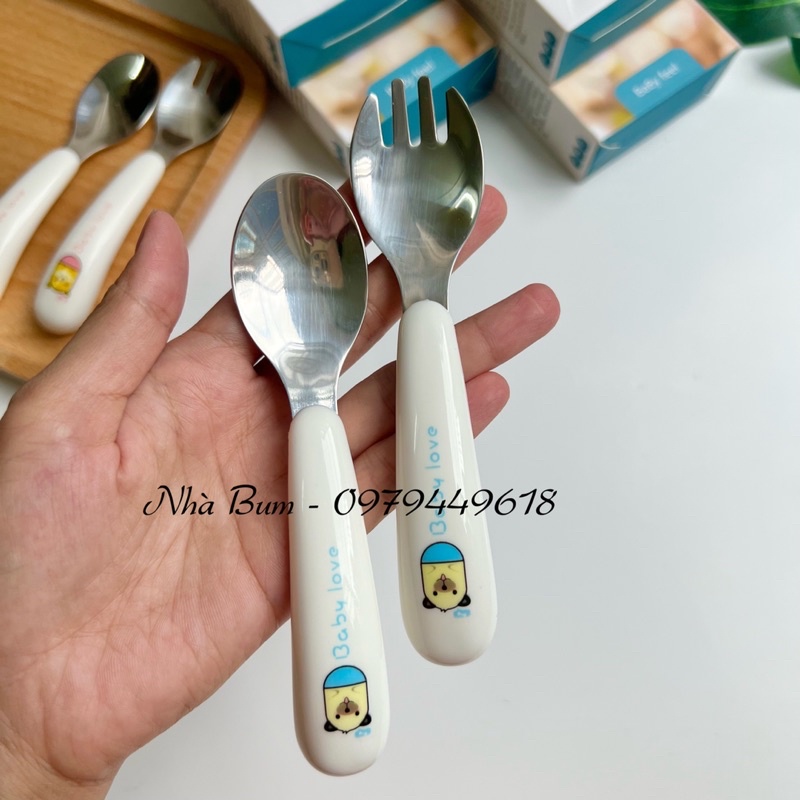 Set thìa nĩa cho bé ăn dặm - Thìa nĩa BabyLove - Nhà bum Lienlebc - Baby Love