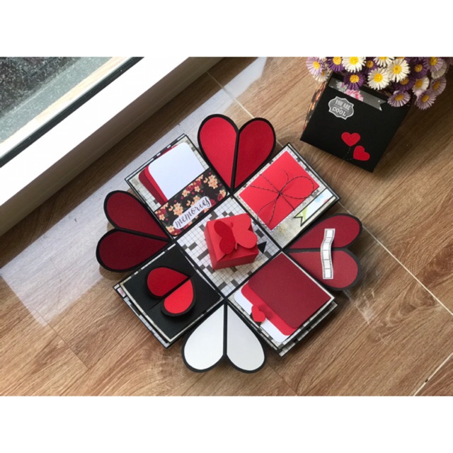 Hộp quà love box 10cm màu đỏ