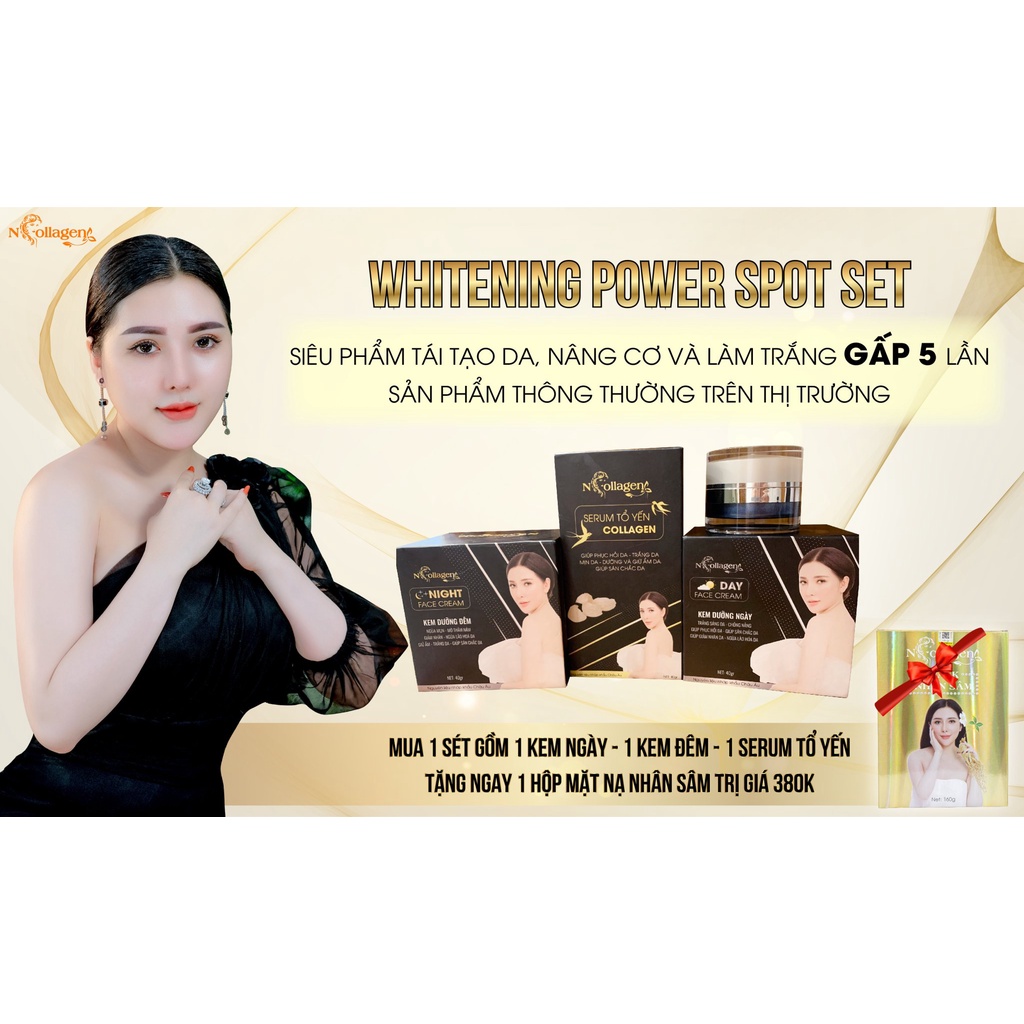 Bộ Kem Tổ Yến NCOLLAGEN - Dưỡng trắng, trẻ hóa nàng da