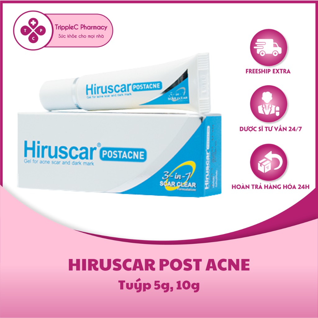 Gel giảm mụn thâm Hiruscar Post Acne  – Mờ thâm mụn, mờ sẹo mụn, làm đầy sẹo lõm, sẹo rỗ do mụn, không gây bết rít