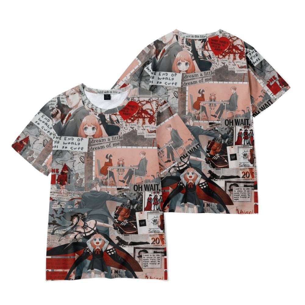 Áo Thun Tay Ngắn Form Rộng In Họa Tiết Anime Sam SPY x FAMILY Cho Unisex