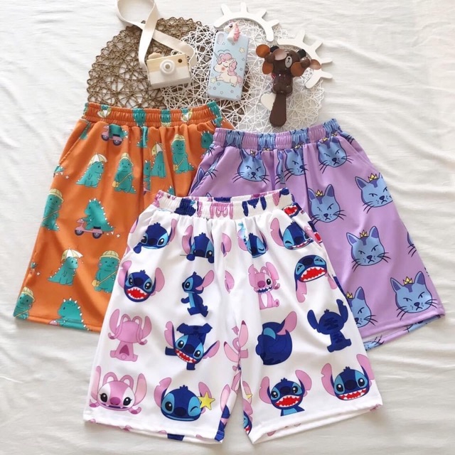 Quần Cartoon Ngắn Dễ Thương/Cartoon Pant Unisex Ảnh Thật