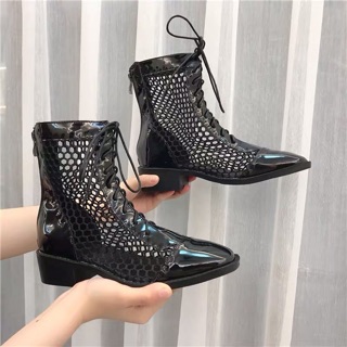 (Order) Boots lưới phối da bóng Quảng Châu cao cấp