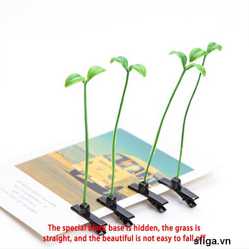 💖Kẹp tóc hình cây mầm đậu nhân tạo dễ thương đơn giản cho bé gái