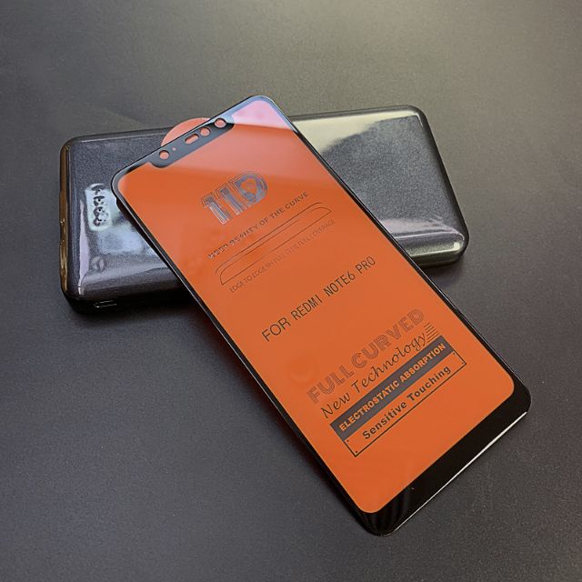CƯỜNG LỰC 11D REDMI NOTE 6 PRO FREESHIP Từ 50k FULL MÀN FULL KEO VIỀN ĐEN ( TẶNG KEO MÉP GIẤY LẤY BỤI )
