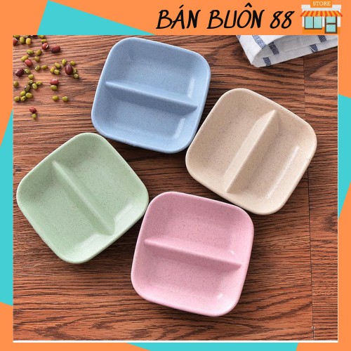 Đĩa đựng gia vị nhiều màu - Đĩa Đựng Gia Vị Lúa Mạch 2 ngăn nhiều màu 1580