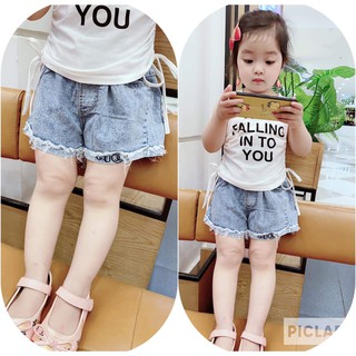 Quần Sooc Jean Cho Bé Gái (Size đại 19-32kg)
