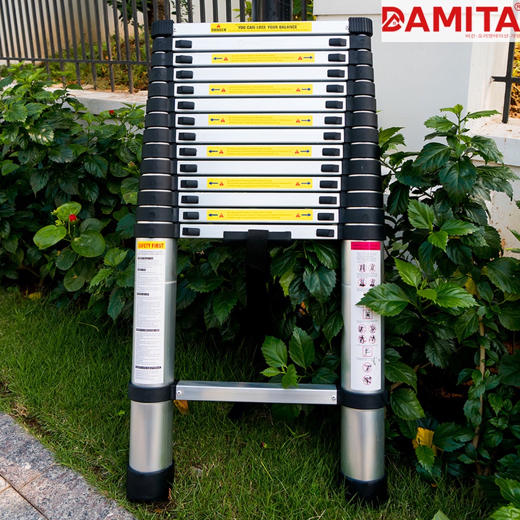 Thang nhôm rút đơn cao cấp 3.2m  PRO DAMITA Hàn Quốc. Kiểm tra hàng trước khi nhận sản phẩm. Bảo hành 24 tháng tại hãng